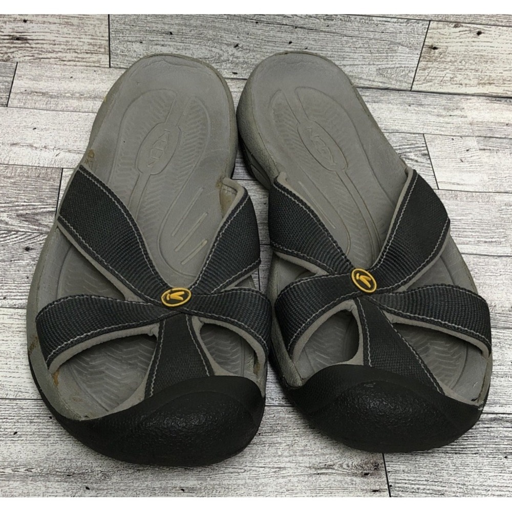 Keen Bali Sandals Women's 10.5 Gray Comfort Slide Toe Guard Trail Outdoor